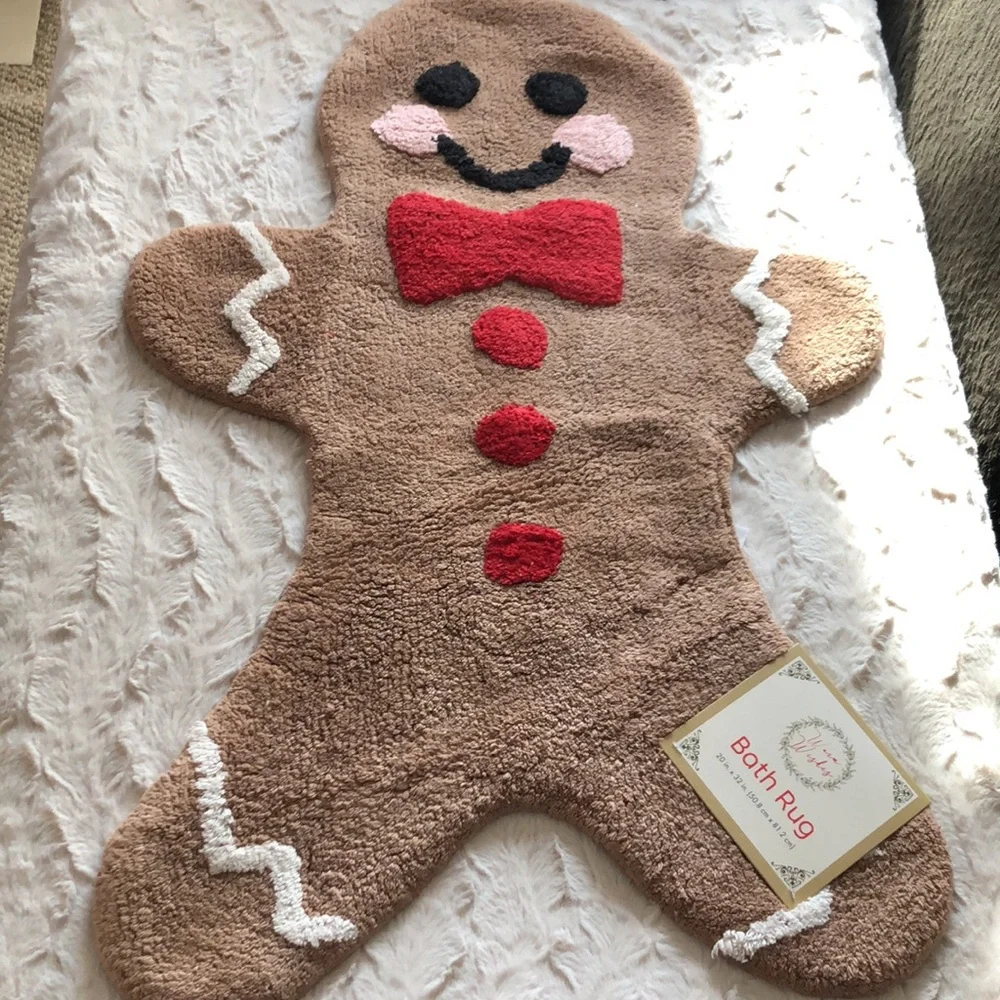 GINGERBREAD Man Holiday Bath Rug Mat